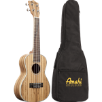 Amahi UK330C Classic Zebrawood Concert Ukulele with Padded Gig Bag