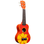 Amahi DDUK5 Orange Flower Soprano Ukulele with Gig Bag