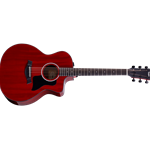 Taylor 224CE-DLX-LTD-RED Grand Auditorium Acoustic Electric Guitar Trans Red with Taylor Hardshell