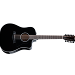 Taylor 250ce Black Plus Dreadnought Acoustic Electric 12-string Guitar with Aerocase