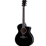 Taylor 214ce Black Plus Grand Auditorium Acoustic Electric Guitar with AeroCase