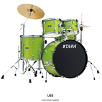 Tama ST52H5CLGS Stagestar 5 Piece Complete Drumkit Lime Green Sparkle