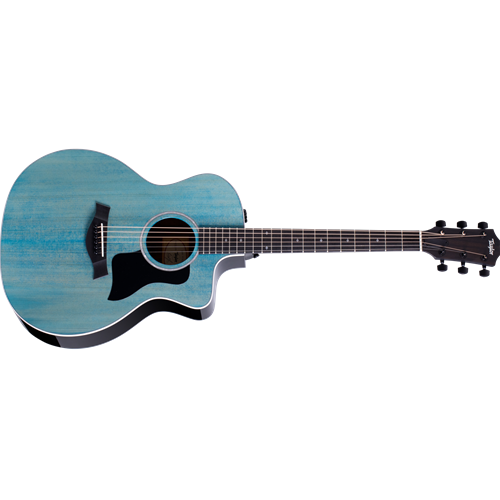 Taylor 214CE-DLX-LTD-BLUE Grand Auditorium Acoustic Electric Guitar Trans  Blue Top with Taylor Hardshell