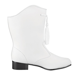 Style Plus 1225 White Leather Majorette Boots with Tassel