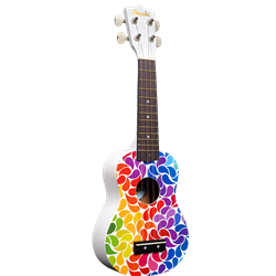 Amahi DDUK3 Rainbow Flower Soprano Ukulele with Gig Bag