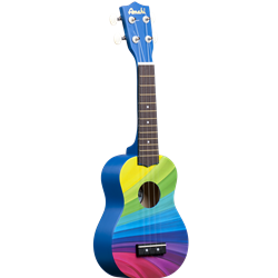 Amahi DDUK10 Rainbow Wave Soprano Ukulele with Gig Bag