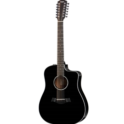 Taylor 250ce-BLKDLX Dreadnought 12 String Acoustic-Electric Guitar with Taylor Deluxe Hardshell