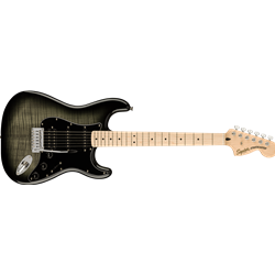 Squier Affinity Series Stratocaster Electric Guitar Flame Maple Top HSS Black Burst