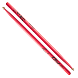 Zildjian Select Hickory 5A Wood Tip Neon Pink Drumsticks